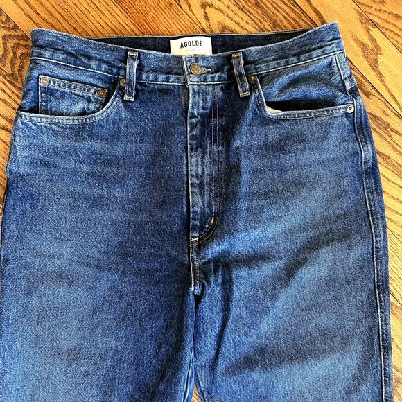 AGolde Blue Pinch Waist High Rise Kick Flare Jeans Size 29 - Picture 6 of 14